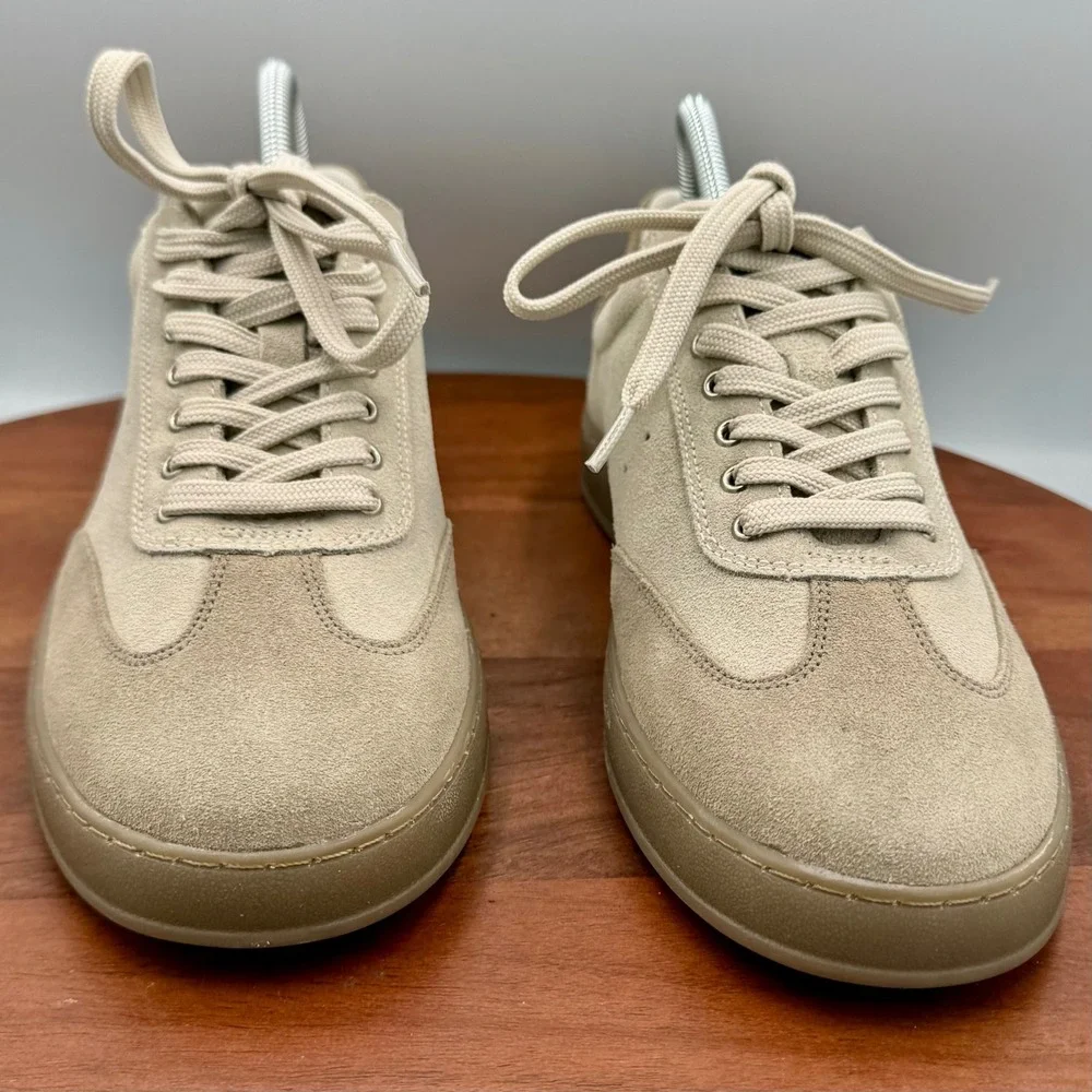 Section X Austin Suede Leather Sneakers Beige Low Top Sporty Streetwear Mens 8.5